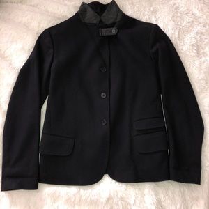 UNIQLO J+ Navy Blue and Charcoal Wool Blazer